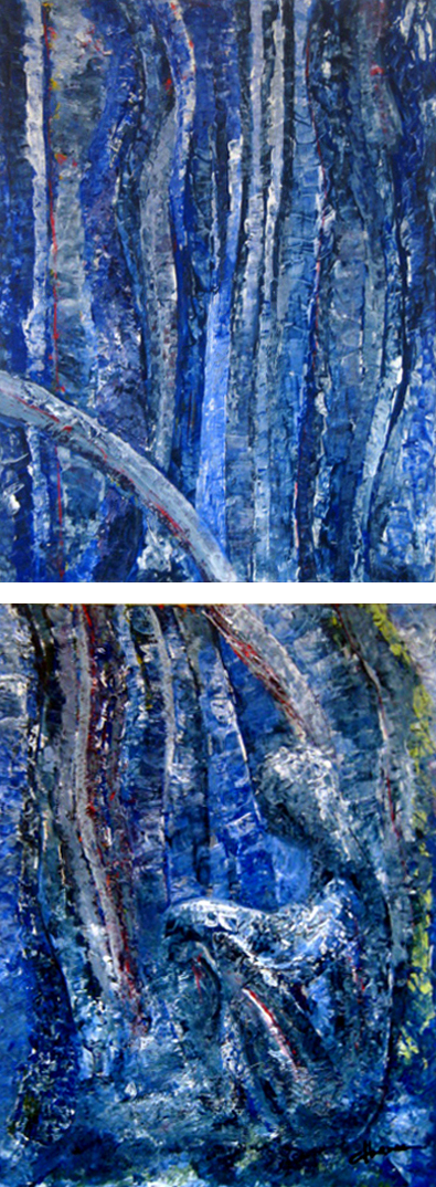 quadro blu – arte contemporanea-viviendo_lentamente_living slowly_blu_woman_peace_athenea sosa