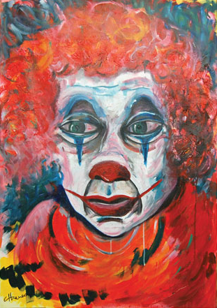 dipinto sorriso – arte contemporanea-clown_decoration_living room_athenea sosa