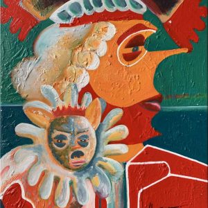 quadro cane – arte contemporanea-crazy dog_texture_man_colorful_red_green_blue_decor_venice_sea_athenea sosa