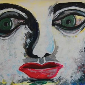 quadro specchio – arte contemporanea-mi espejo_my_mirror_white_face_reflection_lips_penelope_cruz_athenea sosa